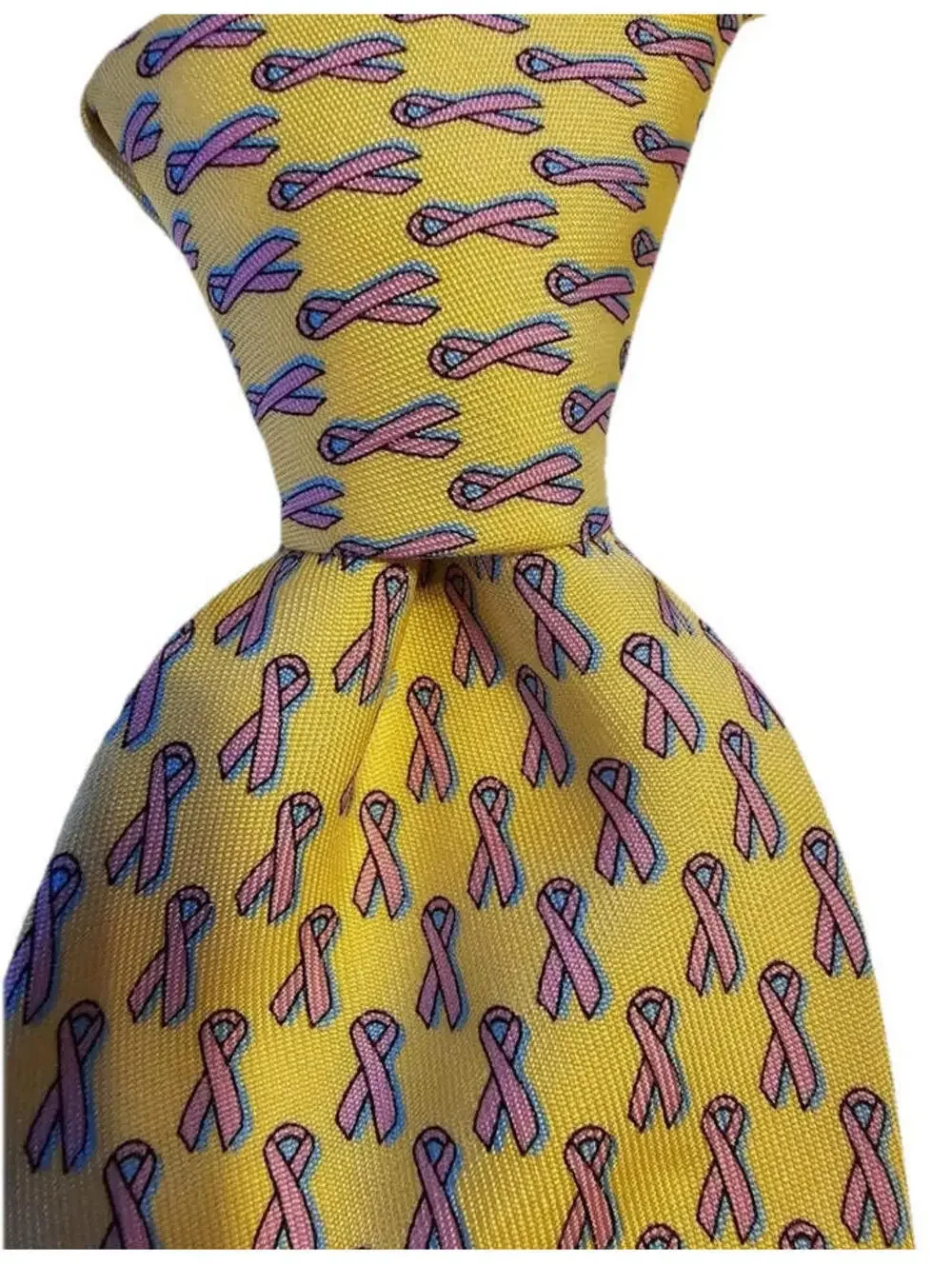 Vineyard Vines Yellow Cancer Awareness Ribbon Neck Tie 100% Silk Made In The USA